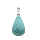 Natural Crystal Teardrop Pendant Necklace, Polished Gemstone Water Drop Sweater Chain for Women, Healing Stone Jewelry