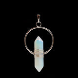 Retro natural crystal hexagonal column Pendant Necklace tiger eye stone winding DIY Necklace Gemstone Pendant Necklace Healing