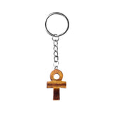 Natural Crystal Ankh Cross Keychain | 20×30mm Egyptian Symbol Gemstone Pendant for Bags & Keys