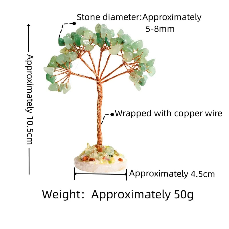 Handmade Crystal Tree | Natural Gemstone Copper Wire Lucky Tree with Agate Base for Home Decor & Party Gifts