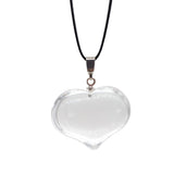 Natural Polished Heart Shaped Gemstone Pendant, Multiple Varieties Crystal Love Heart Pendant with Silver Bail, Chakra Reiki Healing Stone Necklace Pendant for Women