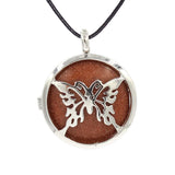 Butterfly Rebirth Symbol Crystal Necklace, Natural Healing Stone Hollow Butterfly Charm Pendant, Birthday Gift Jewelry for Ladies