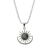 Boho Celestial Sun Crystal Necklace - Natural Gemstone Stainless Steel Chain