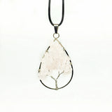 Tree of Life Birthstone Sterling Silver Pendant Necklace Jewelry  Natural Healing Crystals Quartz  Necklace for unisex