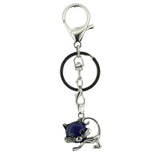Healing Crystal Rose Quartz Semiprecious Stone Crafts Charm Cat Pendant Keychain for Women and Men