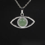 Choose your Gemstone Pendant with Chain evil eye symbol necklace Pendant 925 sterling-silver for women in size 18 inches