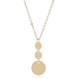 Long Disc Pendant Necklace for Women 18K Gold Plated Sweater Chain Fashion Jewelry Personalized European and American Long Chain