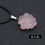 Chakra Healing Shell Pendant | 20mm Natural Crystal Necklace Ocean-Inspired Reiki Jewelry
