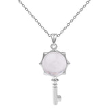 Sunflower Key Gemstone Pendant Necklace for Women Men #SN1766 with Silver Chain
