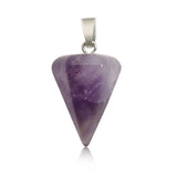 Faceted Cone Crystal Pendants for DIY Jewelry Making, Natural Gemstone Dowsing Pendulum Charms with Bail, Wholesale Wicca Divination Supplies for Necklaces