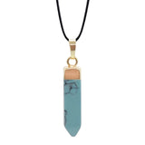 Multi‑Style Natural Stone Point Pendant, Gold Plated Cap Crystal Obelisk Charm, Boho Spiritual Necklace Pendant for Women