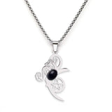 Mystical Moon Flower & Star Necklace - Durable Stainless Steel Pentacle Pendant - Spiritual Protection Gift for Seekers