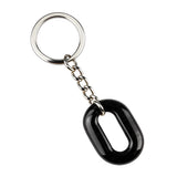 Minimalist Oval Hollow Crystal Keychain, Natural Gemstone Geometric O-Shape Loop Key Ring, Vintage Stone Car Key Charm Accessory for Men & Women