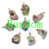 New Design Carving Raw Irregular Crystal Fluorite Stone Pendant for Necklace Jewelry Making