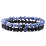 6mm Double Layer Natural Stone Stretch Bracelet, Chakra Healing Crystal Beaded Couple Bracelets Unisex Elastic Wrist Jewelry Gift for Men Women