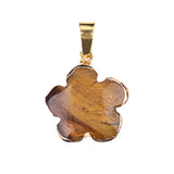 Natural Green Agate Plum Blossom Pendant - 20mm Gold-Plated Flower Crystal Charm for DIY Necklaces & Gifts