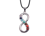 7 Chakra Mixed Metal Pendants, Silver‑Plated Alloy Chakra Stone Charms, Om Tree of Life Infinity Symbol Reiki Yoga Spiritual Jewelry for Necklace Making