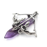 Vintage Cupid Arrow Crystal Point Pendant - Spiritual Healing Jewelry Charm