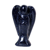1.5Inch Gemstone Angel Figurine #SP1930 Hand Carved Pocket Healing Crystal Statue Perforated Spiritual Pendant for DIY Jewelry, Yoga Decor & Christmas Gifts