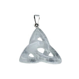 35-40mm Celtic Triquetra Knot Crystal Pendant | Natural Gemstone Trinity Knot Necklace for Protection