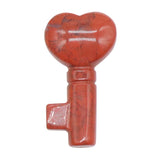Symbolic Heart Key Crystal Pendant | 22×39mm Multi-Gemstone Charm Chakra Healing Jewelry