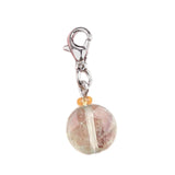 10MM Faceted Disc Gemstone Pendant Charm Tag with Lobster Clasp  Healing Crystal Stone Charm for Keychain #SP1895