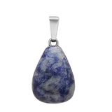 Natural Crystal Teardrop Pendant Necklace, Polished Gemstone Water Drop Sweater Chain for Women, Healing Stone Jewelry
