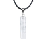 8X30MM Cylinder Shaped Gemstone Pendant Necklace Charms Women's Crystal Charms Jewelry Gifts to Friend