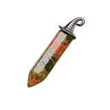 Natural Crystal Hexagonal Point Pendant with Witch Hat Bail | Healing Stone Charm for DIY Jewelry
