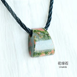 Natural agate crystal fan axe with large hole and thick rope pendant DIY design handmade necklace original national style