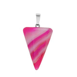 Gothic Faceted Cone Crystal Necklace, Natural Gemstone Pendulum Pendant with Stainless Steel Chain, Minimalist Bullet Point Choker Gift for Women & Men
