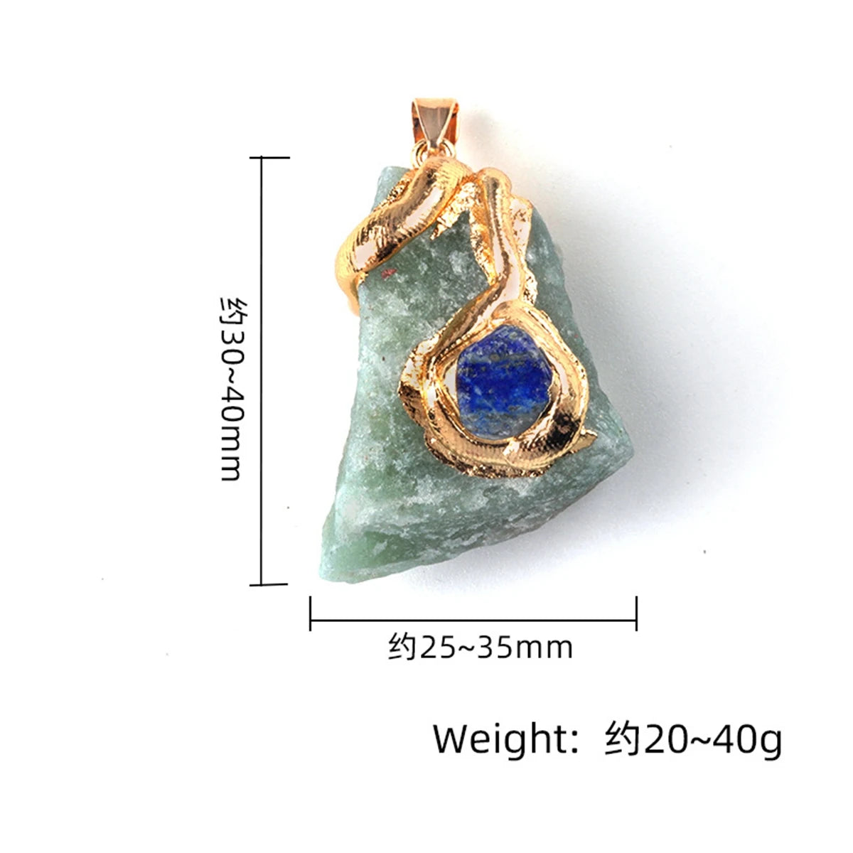 Wholesale Super Large Raw Crystal Pendant | Gold Wrapped Irregular Stone Necklace with Multi-Color Gem Accent