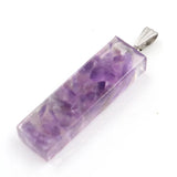 Crystal pendant Amethyst pendant  Rectangular Crystal Stone cylindrical lady Pendant Hexagonal Natural Crystal Quartz Healing