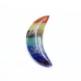 Bonded 7 Chakra Crescent Moon Healing Crystal Pendant | Chakra Balancing Gem Pendant for Reiki Meditation Women Spiritual Gift