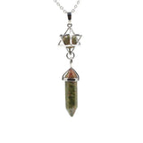 Natural Amethyst Crystal Quartz Merkaba Star Stone Chakra Pendant Necklace Hexagonal Pointed Energy Reiki Healing
