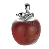 Natural Crystal Gemstone Christmas Apple Shape Ladies and Girls Leather Cord Cross Chain Pendant Fashion Jewelry