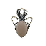 26×36mm Antique Silver Spider Pendant | Natural Crystal Cabochon Gothic Insect Charm for Jewelry Making