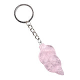 Fashional Natural Stone Carved Leaf Shaped Pendant Keychain Bag Small Crystal Pendant Decoration Safe for Festival Party Gift