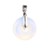 Natural Gemstone Ping Buckle Shaped Pendant with Silver Metal  Mixed Agate Crystal Pendant Jewelry Gift Bring Health