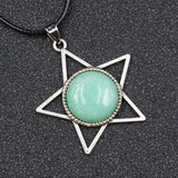 Star Pentagram Crystal Necklace | 40mm Natural Gemstone Pendant, Bohemian Healing Jewelry Gift