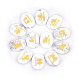 Carving 12 Constellation Healing Stones Multiple Gemstones Choose Oval Polished Gemstone Collectibles #SP1904-W16