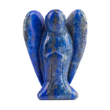 1.5Inch Gemstone Angel Figurine #SP1930 Hand Carved Pocket Healing Crystal Statue Perforated Spiritual Pendant for DIY Jewelry, Yoga Decor & Christmas Gifts