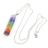 Crystal Chakra Gemstone Necklace hexagonal column resin crystal for Emotion Relief Balance Chakra Self Inner Healing