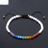 7 Chakra Healing Bracelet - 4mm Faceted Natural Stone Beads for Meditation & Yoga