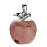 Natural Crystal Gemstone Christmas Apple Shape Ladies and Girls Leather Cord Cross Chain Pendant Fashion Jewelry