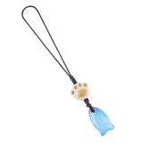 Cute Cat Paw & Little Fish Crystal Phone Charm, 22mm Natural Gemstone Fish Pendant Keychain, Aesthetic Y2K Kawaii Bag Charm Accessory Gift