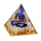 12 Constellation Gemstone Solar Sphere Orgone Pyramid 60MM for Home Office Feng Shui Decor & Spiritual Gifts