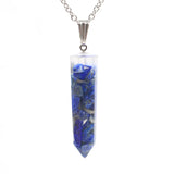 Crystal Gravel Pendant Amethyst Pendant Hexagonal Column Women's Fashion Hexagonal Natural Crystal Quartz Healing Necklace