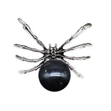 47×40mm Natural Crystal Ball Spider Pendant | Gothic Antique Silver Insect Charm for DIY Jewelry