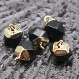 Gold Electroplated Cube Natural Stone Charms Pendants, 8×12mm Faceted Square Gemstone Bead Charms for Jewelry Making DIY Necklace Bracelet Bulk Supply